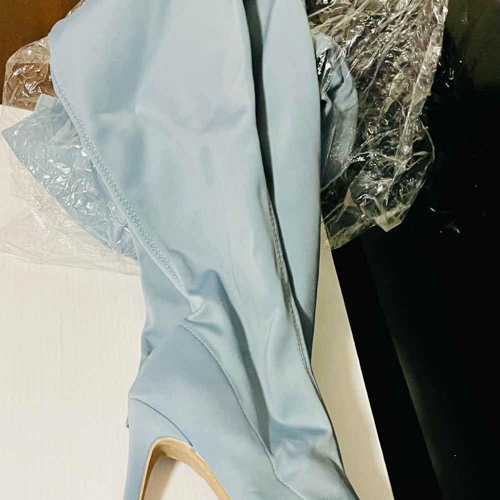Women's Blue Heeled Boots - Size 8
